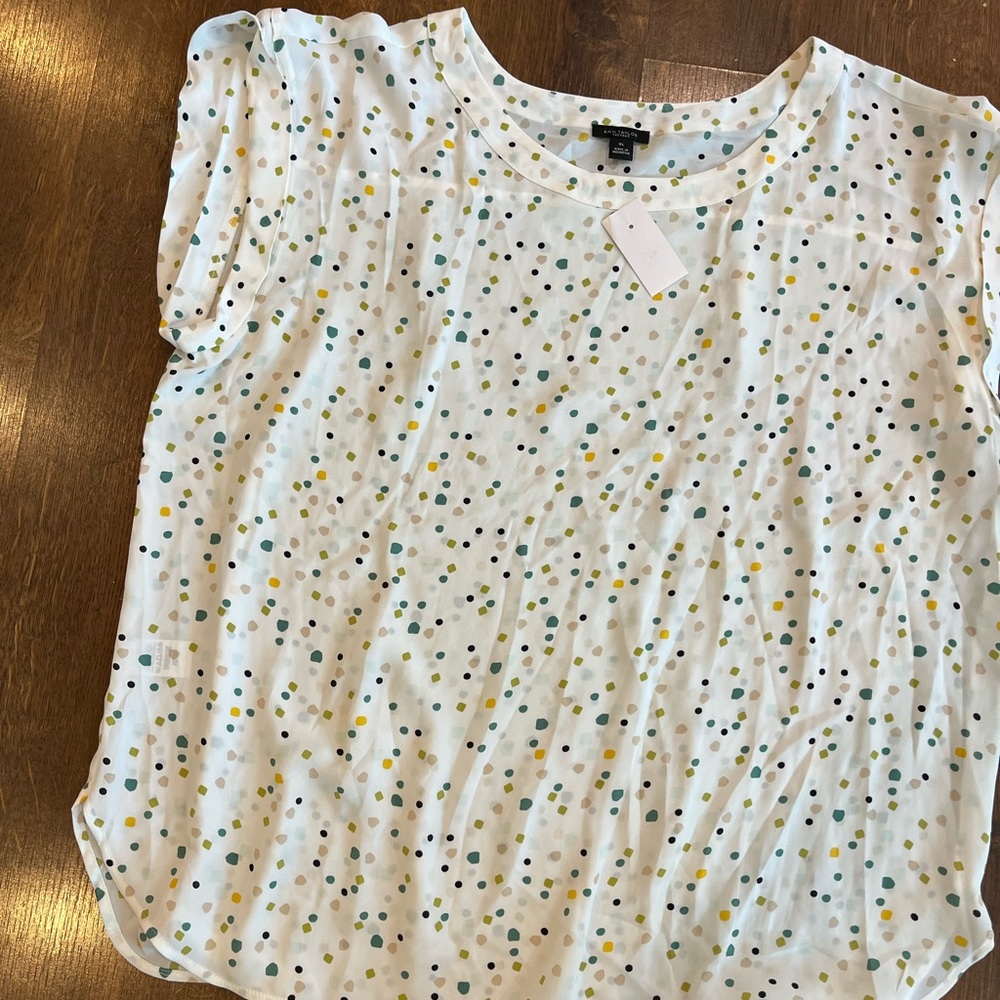 NEW. Ann Taylor Factory. Cal sleeve blouse. Muted fall colors.
